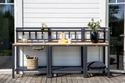 Ablagetisch Ellie – Outdoor-Küchenmodul mit Teakholz-Arbeitsfläche