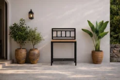 Ablagetisch Jana – Outdoor-Küchenmodul mit Teakholz-Arbeitsfläche
