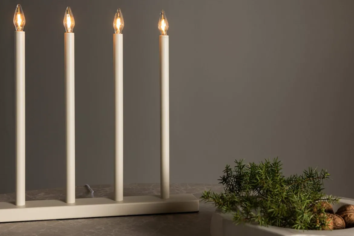 Adventskerzenhalter Lysheim - nobles Beige, 4 Kerzen