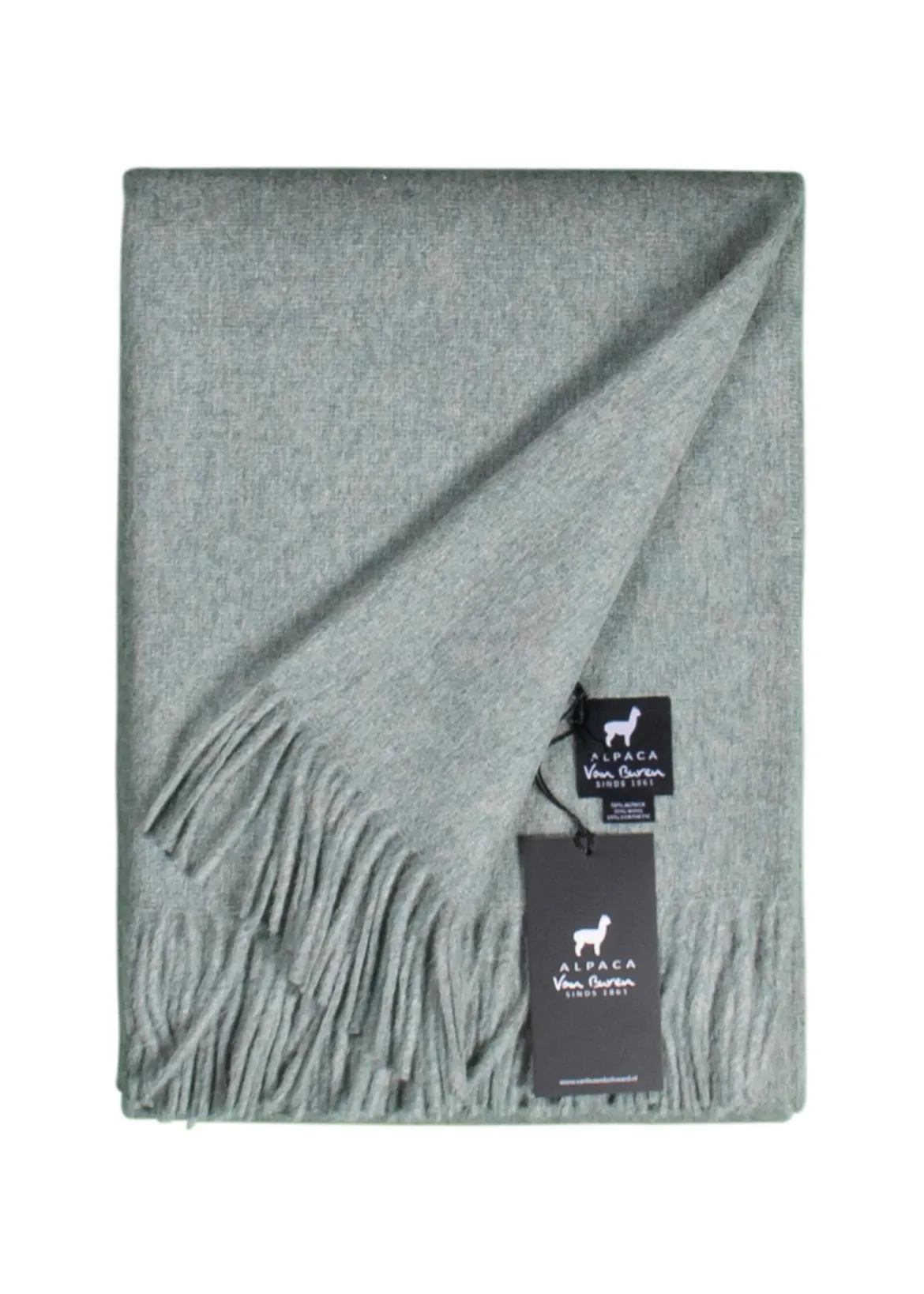 Alpaka Tagesdecke Ylva - Reine Alpakawolle in Vintage Blau - 200x150 cm