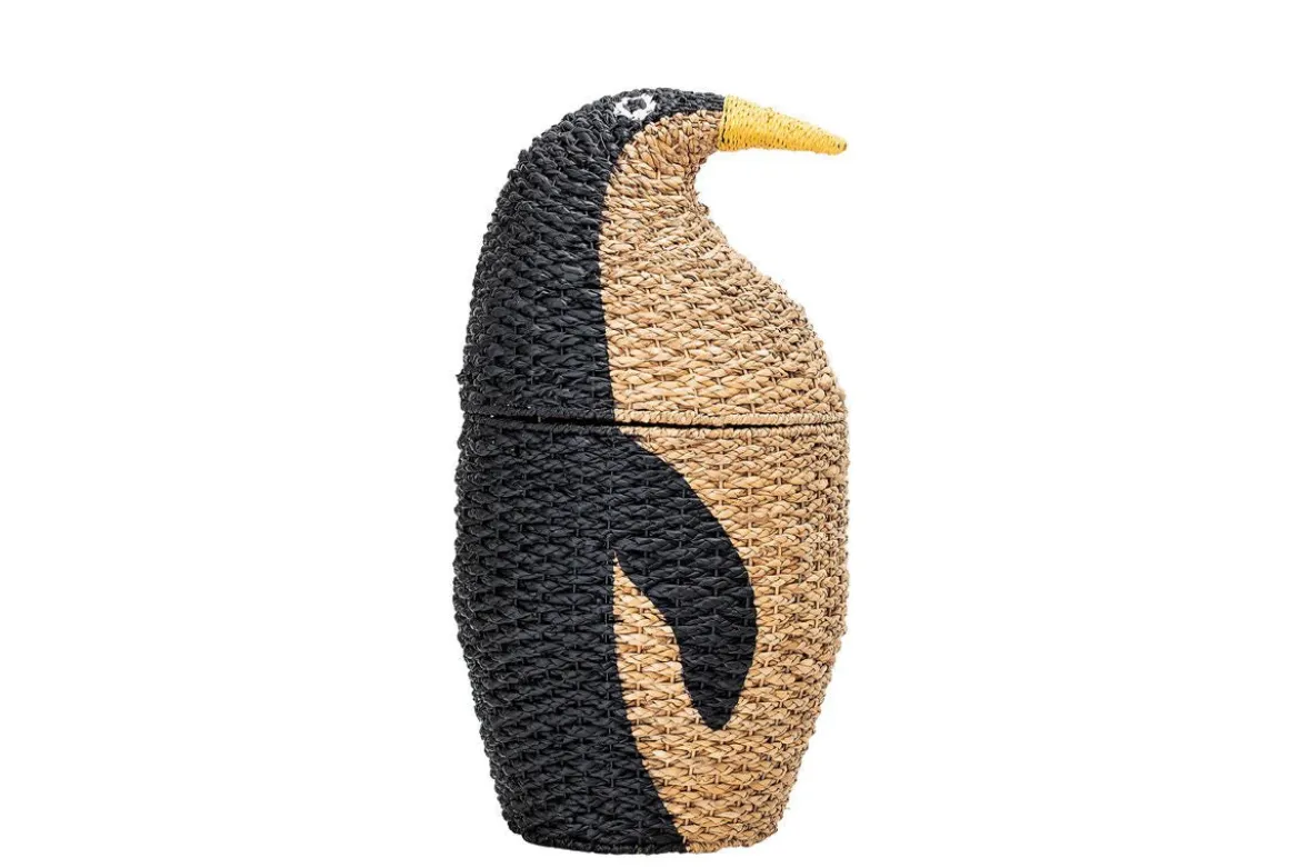 Aufbewahrungskorb Tata - großer Pinguin-Korb aus Rattan für Kinderzimmer