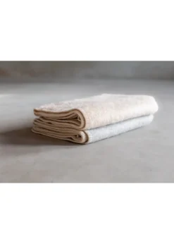 Babydecke aus reiner Alpakawolle - Beige & Grau - 95x75 cm