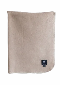 Babydecke aus reiner Alpakawolle - Beige & Grau - 95x75 cm