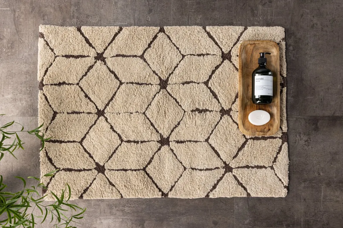 Badematte Semara - in einer Beige-Braun Kombination aus weicher Baumwolle