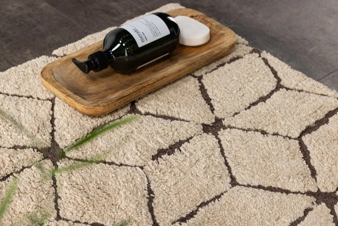 Badematte Semara - in einer Beige-Braun Kombination aus weicher Baumwolle