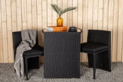 Balkonset Bob - in wahlweise schwarzem oder grauem Rattan
