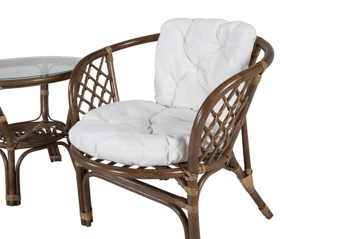 Balkonset Jasmin - aus walnussfarbenen Rattan
