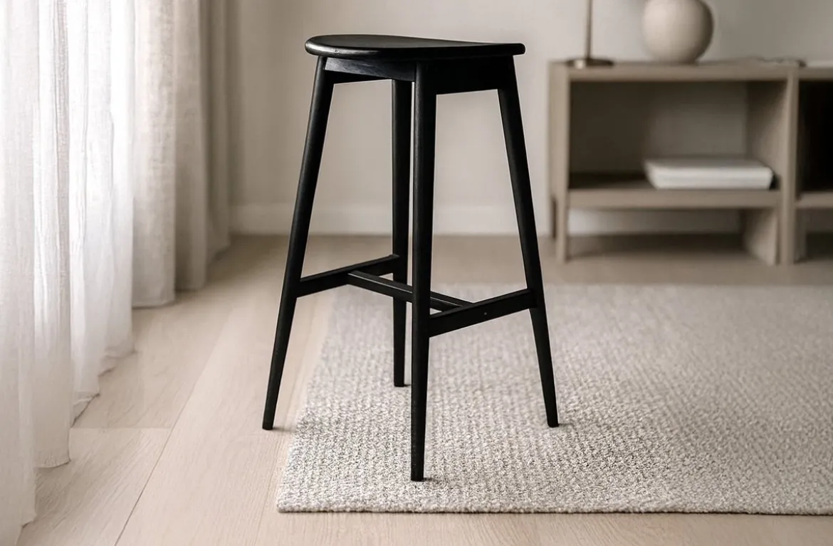 Barhocker Alice - aus Gummibaumholz für Küche & Bartisch