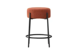 Barhocker Fire - Mit rostfarbenem oder weißem Sitz aus Bouclé