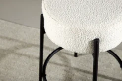 Barhocker Fire - Mit rostfarbenem oder weißem Sitz aus Bouclé