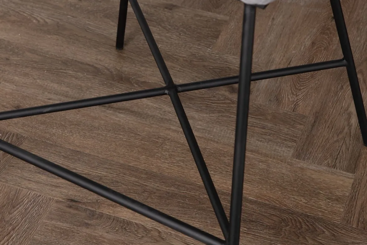 Barhocker Viola - aus Metall mit dunkelgrauem Samt-Bezug