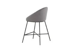 Barhocker Viola - aus Metall mit dunkelgrauem Samt-Bezug
