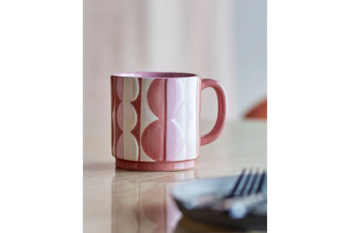 Becher Rosina – Handbemalte Steingutbecher (4er-Set)