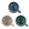 Becher-Set „Elvara“ – Blaues Steingut (3-teilig)