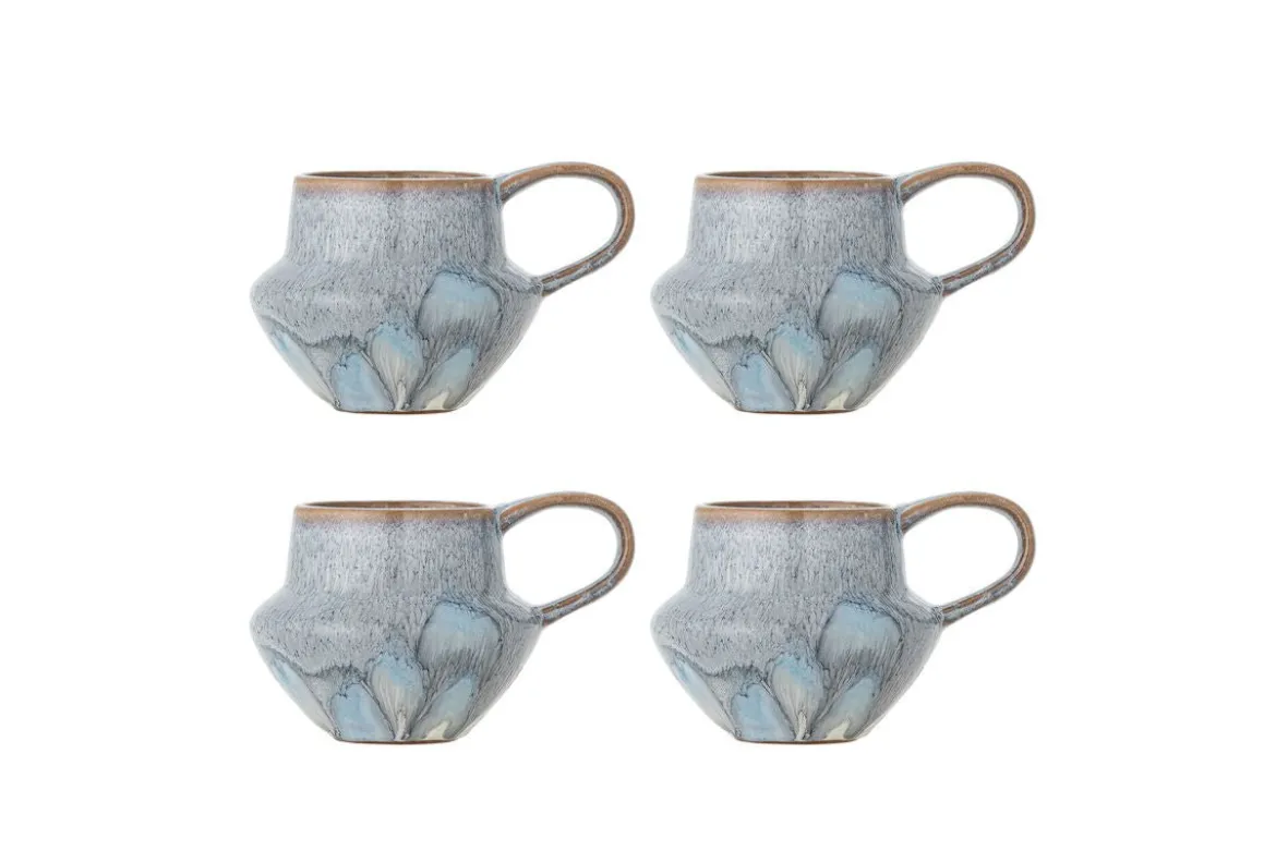 Becher-Set „Elvion“ – Blaues Steingut (4-teilig)