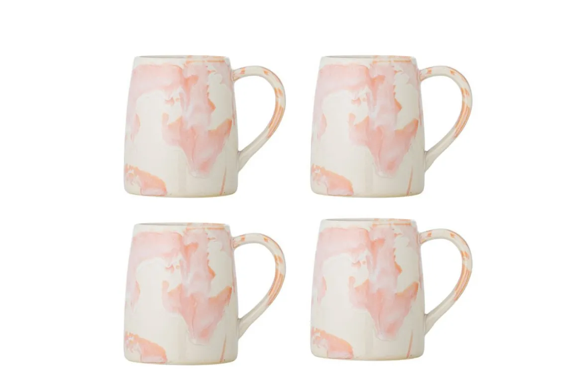 Becher-Set Jana – Steingut mit reaktiver Glasur (4er-Set)