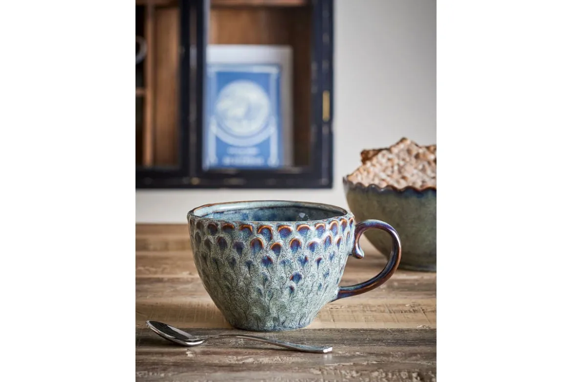 Becher-Set Lela – Grau, gefertigt aus Steingut (4er-Set)
