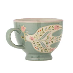Becher-Set Lunelle – Handbemaltes Steingut mit floralen Motiven (4er-Set)