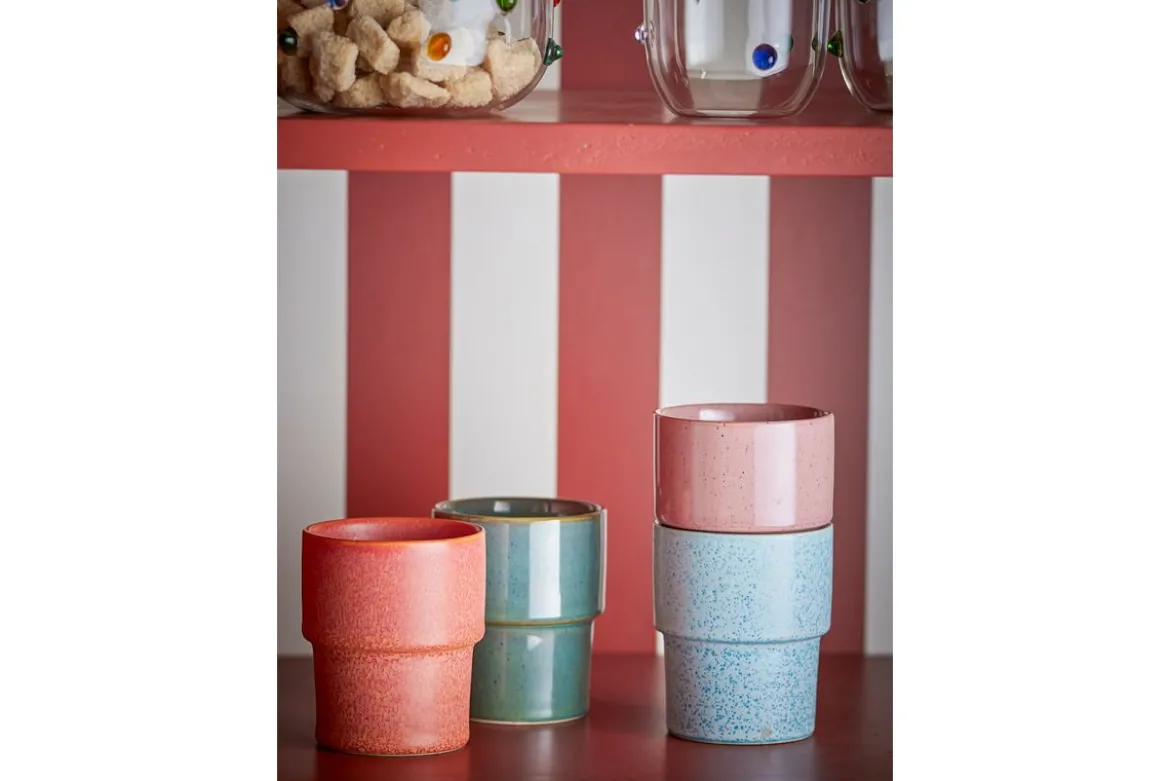 Becher-Set Marola – Buntes Steingut (4-teilig)