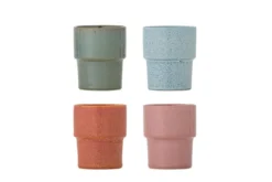 Becher-Set Marola – Buntes Steingut (4-teilig)