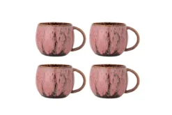 Becher-Set Melal – Rosé, gefertigt aus Steingut (4er-Set)