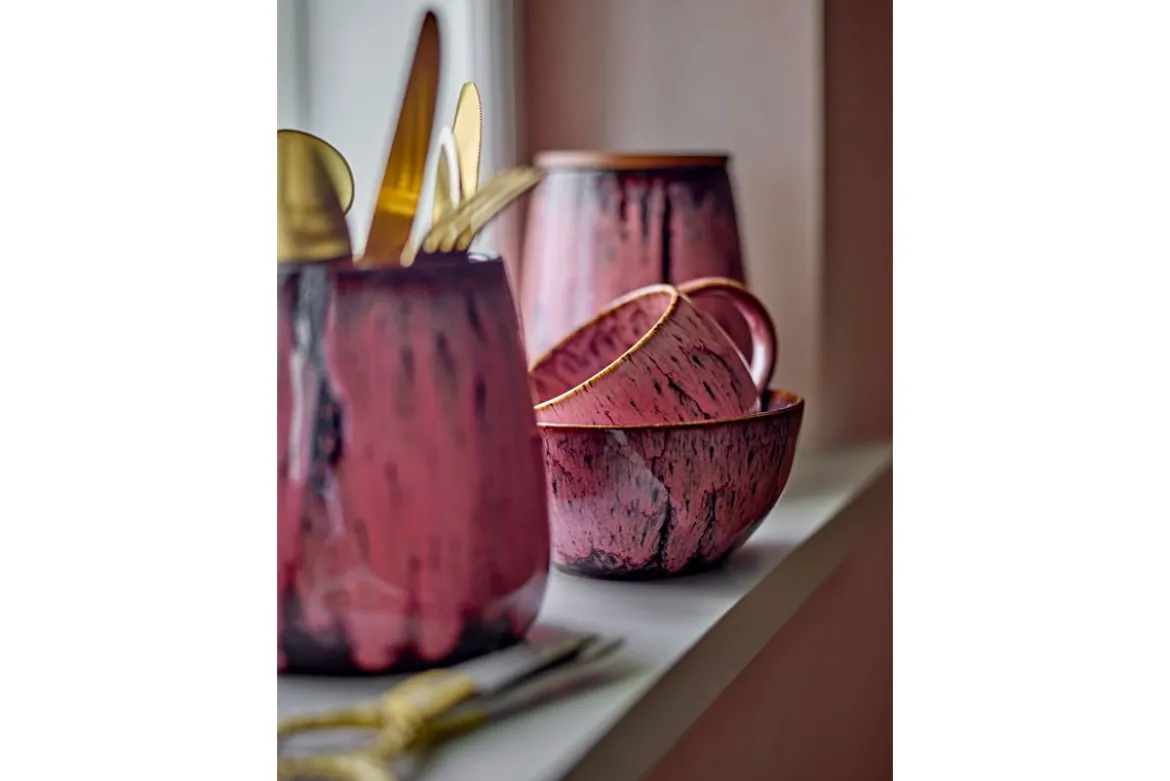 Becher-Set Melal – Rosé, gefertigt aus Steingut (4er-Set)