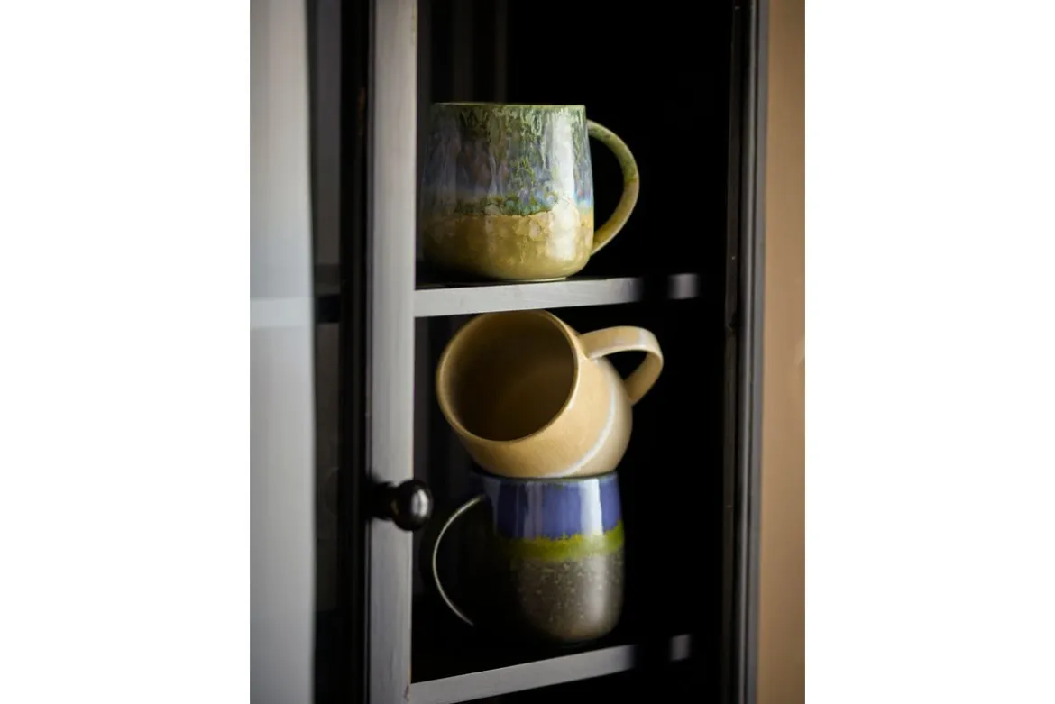 Becher-Set „Nerisa“ – Blaues Steingut (3-teilig)