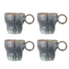 Becher-Set Ravéa – Blaues Steingut (4-teilig)