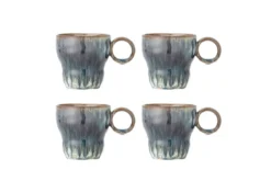 Becher-Set Ravéa – Blaues Steingut (4-teilig)