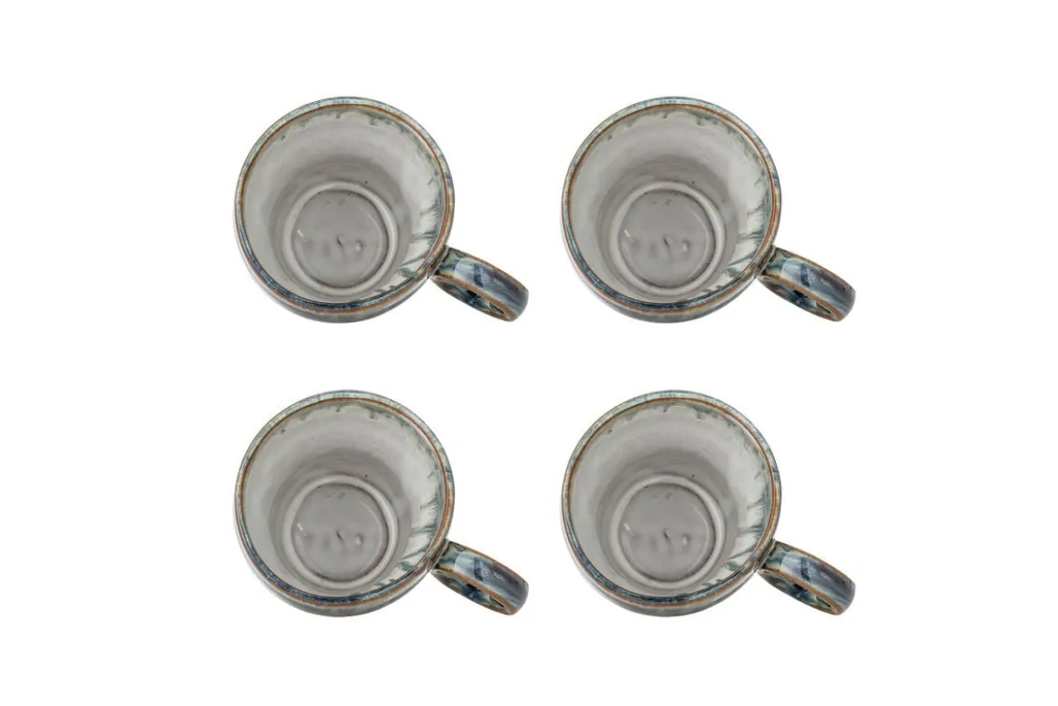 Becher-Set Ravéa – Blaues Steingut (4-teilig)
