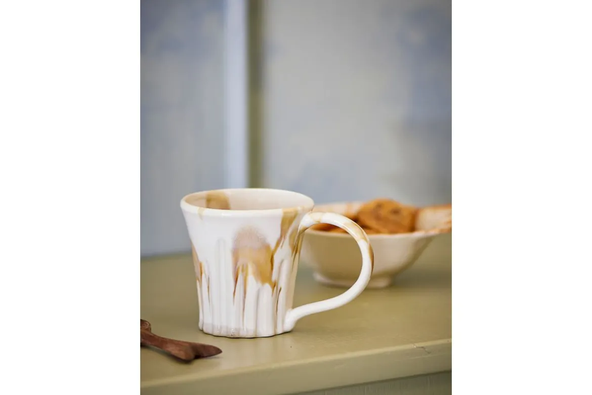 Becher-Set „Ravion“ – Braunes Steingut (4-teilig)