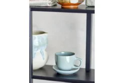 Becher-Set Skaro – Blau Steingut mit Untertasse (4-teilig)