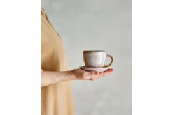 Becher-Set Skaro – Blau Steingut mit Untertasse (4-teilig)