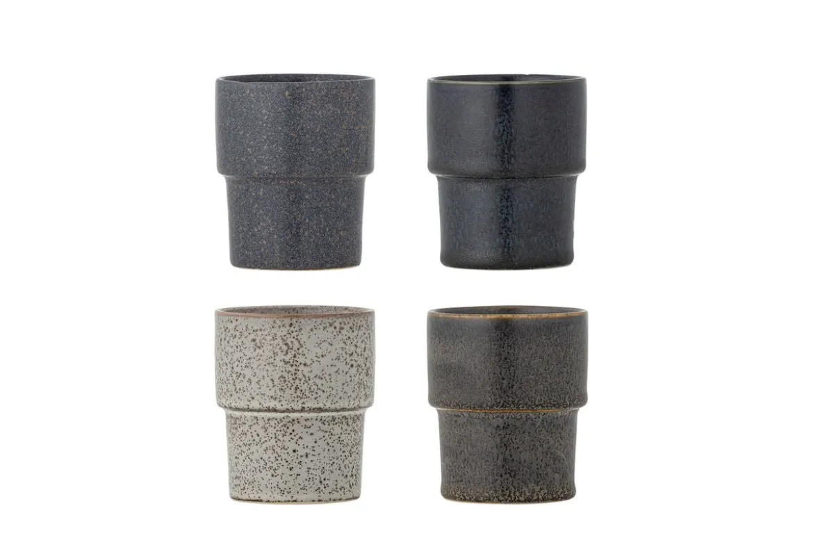 Becher-Set Varnö – Braun Steingut (4-teilig)