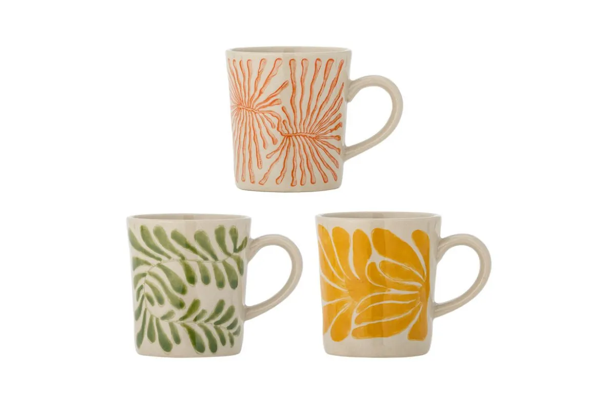 Becher-Set „Vexo“ – Blaues Steingut (3-teilig)
