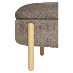 Beistellhocker Bianca Bouclé Braun mit Stauraum