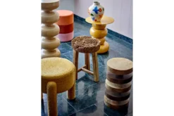 Beistellhocker Bini – Dekorativer Hocker in Gelb