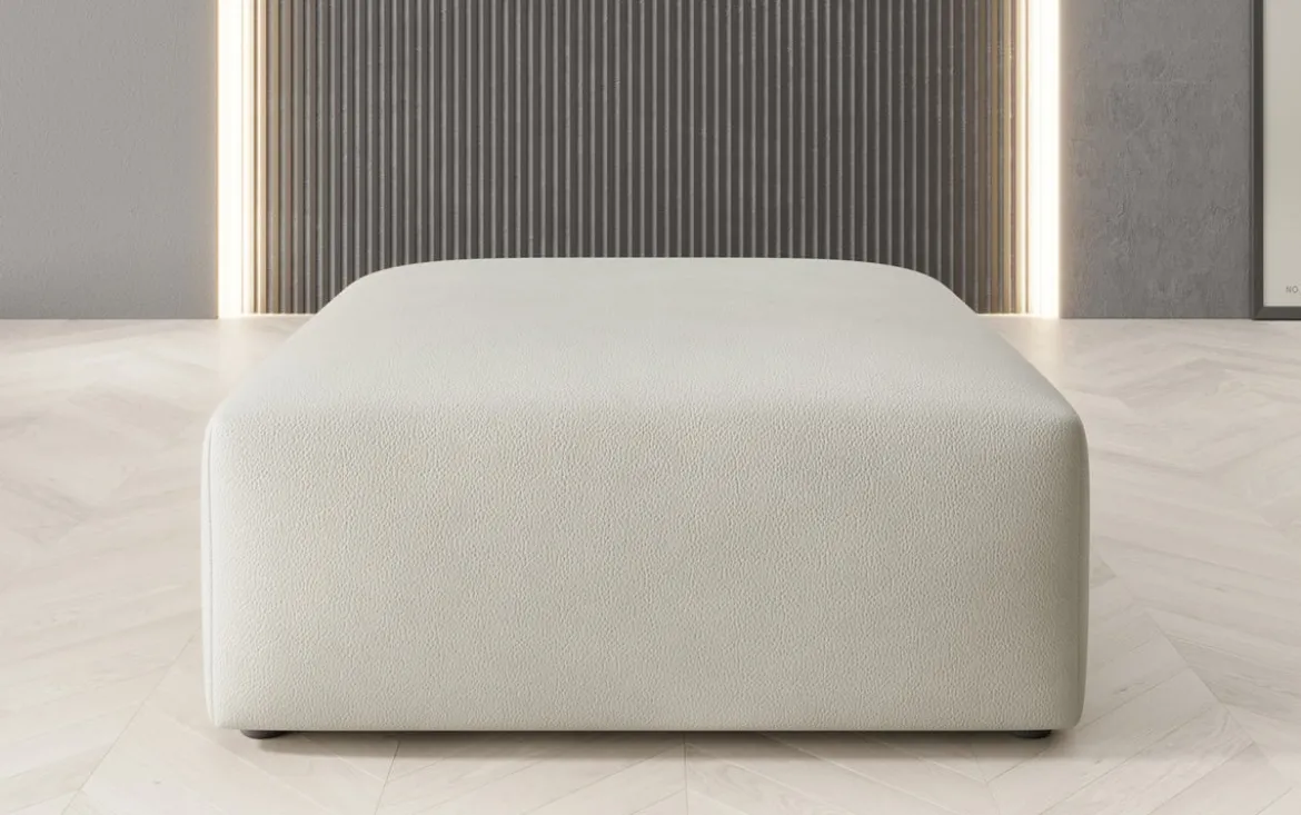 Beistellhocker 80 cm Snug aus Echtleder