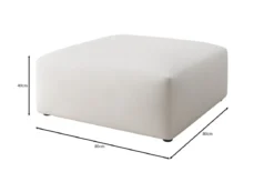 Beistellhocker 80 cm Snug aus Echtleder