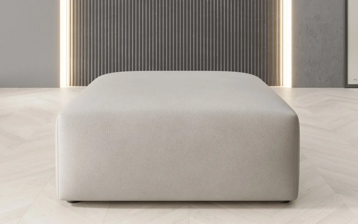 Beistellhocker 80 cm Snug aus Echtleder