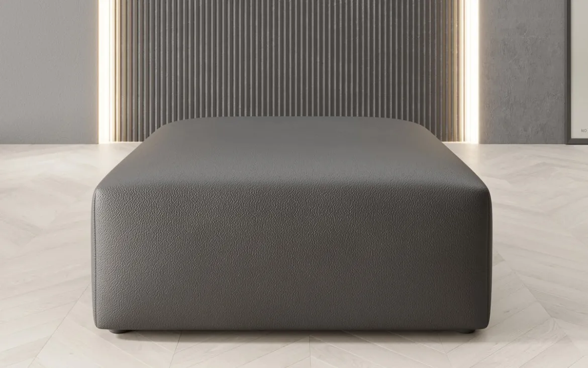 Beistellhocker 80 cm Snug aus Echtleder