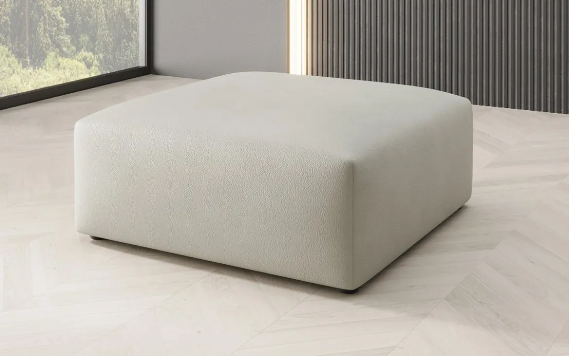 Beistellhocker 80 cm Snug aus Echtleder