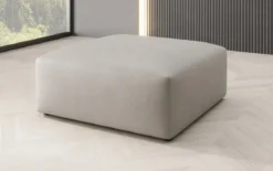 Beistellhocker 80 cm Snug aus Echtleder