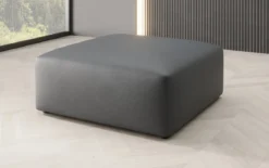 Beistellhocker 80 cm Snug aus Echtleder