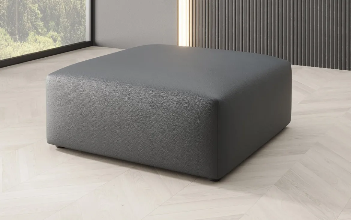 Beistellhocker 80 cm Snug aus Echtleder