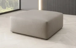 Beistellhocker 80 cm Snug aus Echtleder