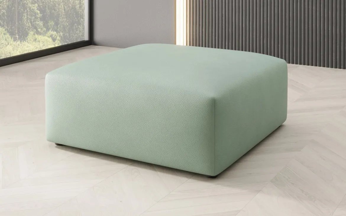Beistellhocker 80 cm Snug aus Echtleder