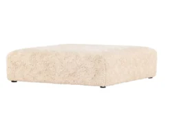 Beistellhocker Farrow – Quadratischer Hocker in Teddyoptik Beige
