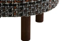 Beistellhocker Grimm - mit Beinen auf Kiefernholz