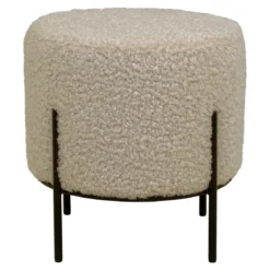 Beistellhocker Hanna in Bouclé Teddystoff
